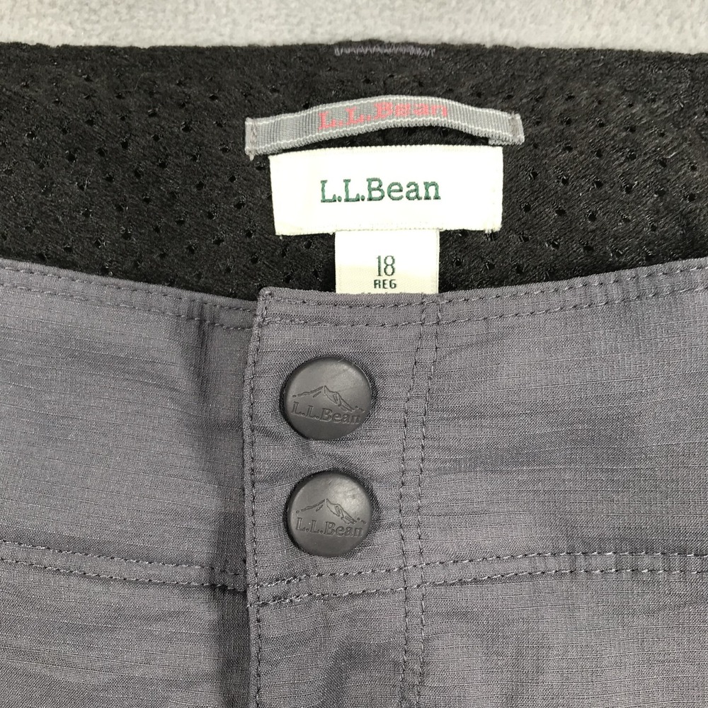 LL Bean Pants Womens 18 Gray Nylon Outdoors Hiking Casual Convertible Stretch - Picture 8 of 16